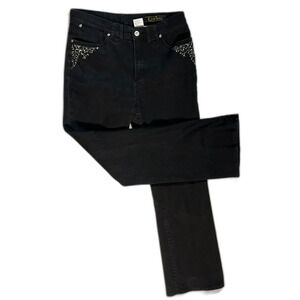 LawMan Western Women Black Jeans Bling Rodeo 11 Stretch Bootcut EUC Cowgirl